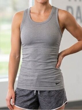 Nike Gray Dri-FIT Ribbed Performance Tank
